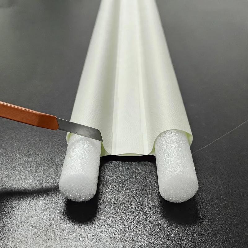 Door bottom seal made of foam or leather imitation