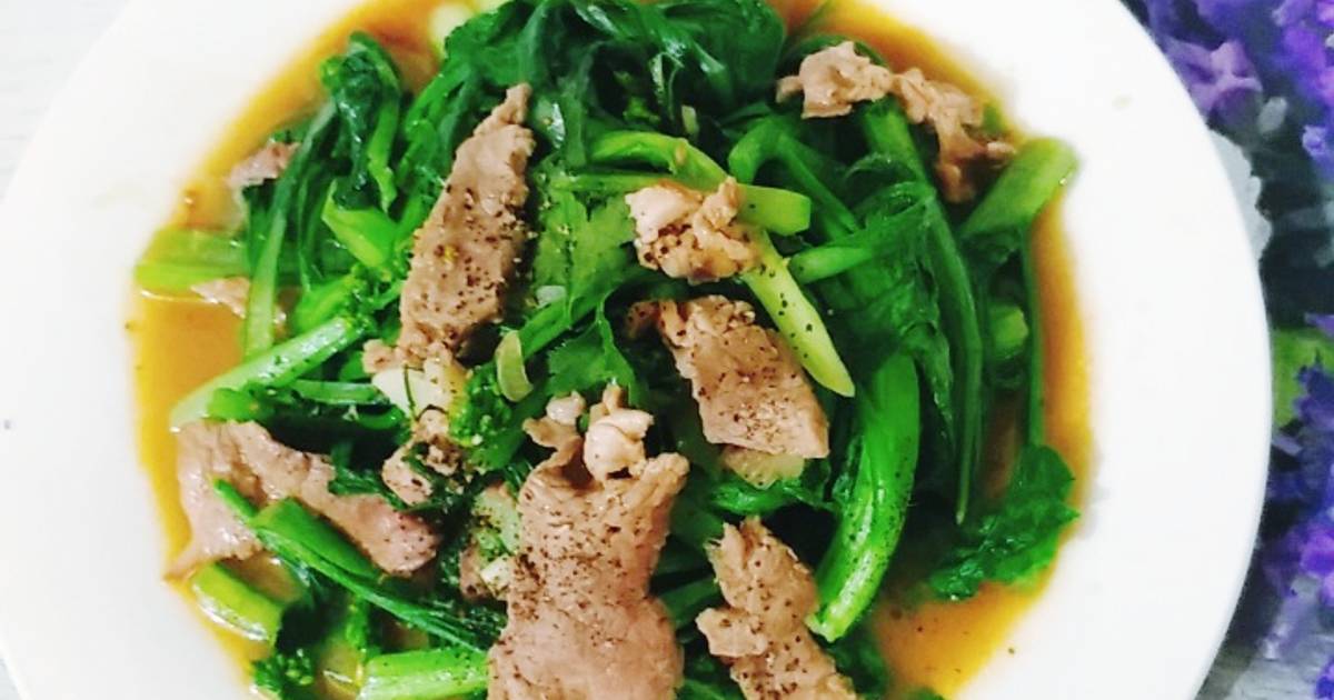 Thịt bò xào cải ngồng