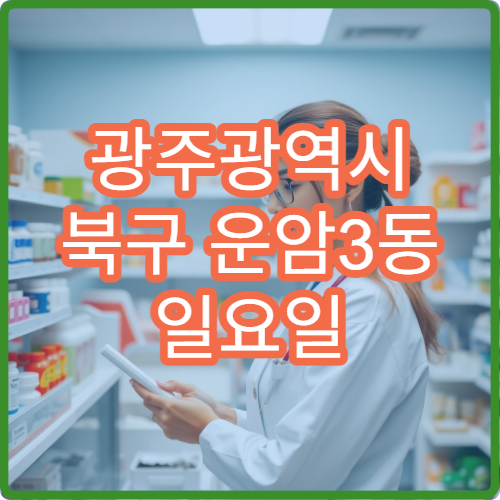 광주광역시 북구 운암3동 일요일 영업 약국 감기약 상담