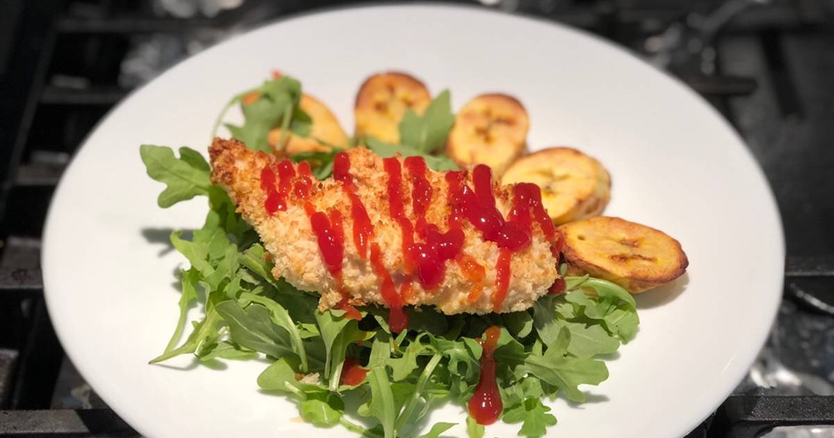Ức gà lăn bột xù chiên không dầu- Air fryer -Eatclean