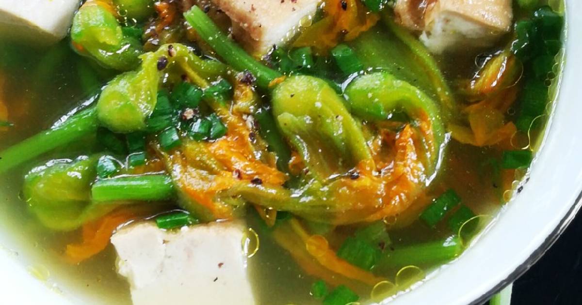 Canh bông bí nấu tàu hủ