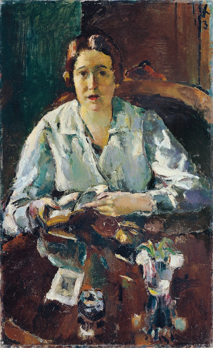Dame In Weißer Bluse Erste Gattin Des Künstlers 1913