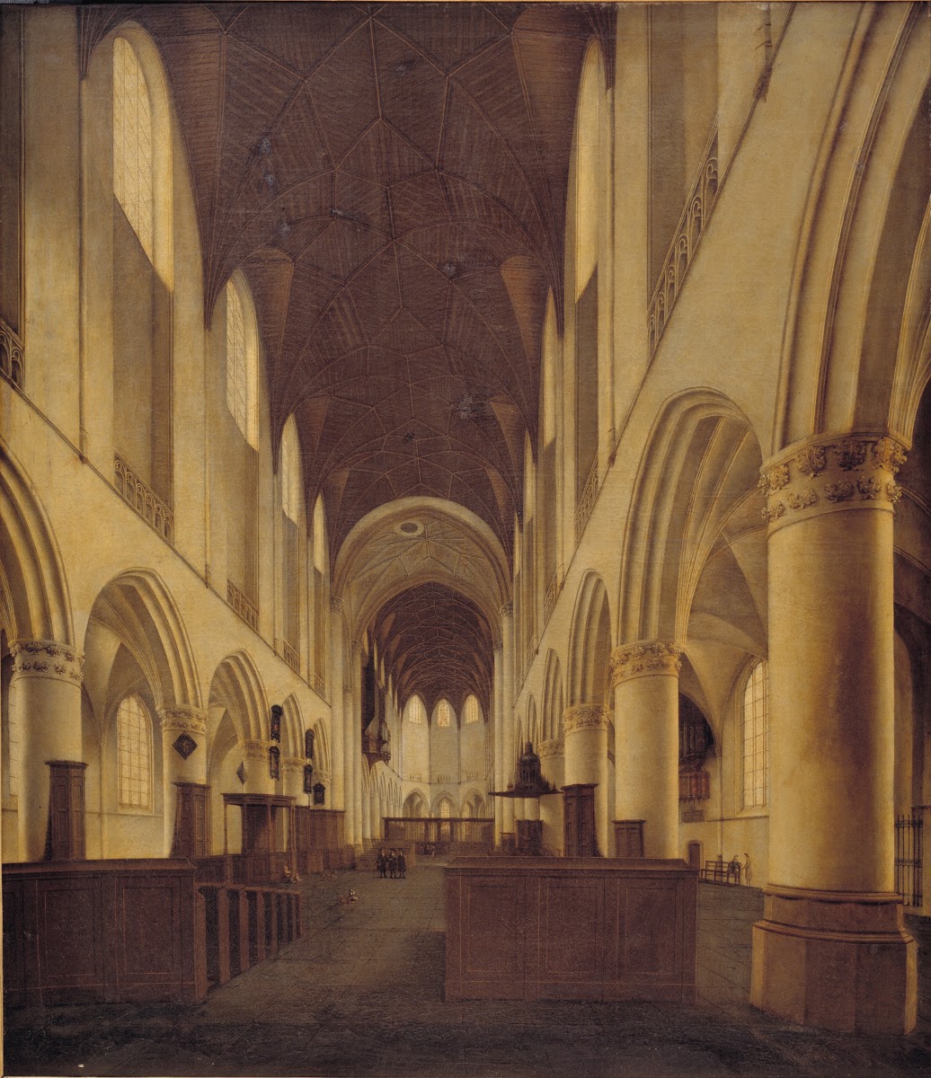 Interior Of St Bavo Church In Haarlem View From The Nave Towards The Choir 1660