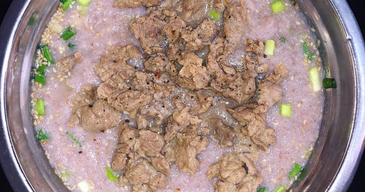 Cháo gạo lứt muối mè thịt bò