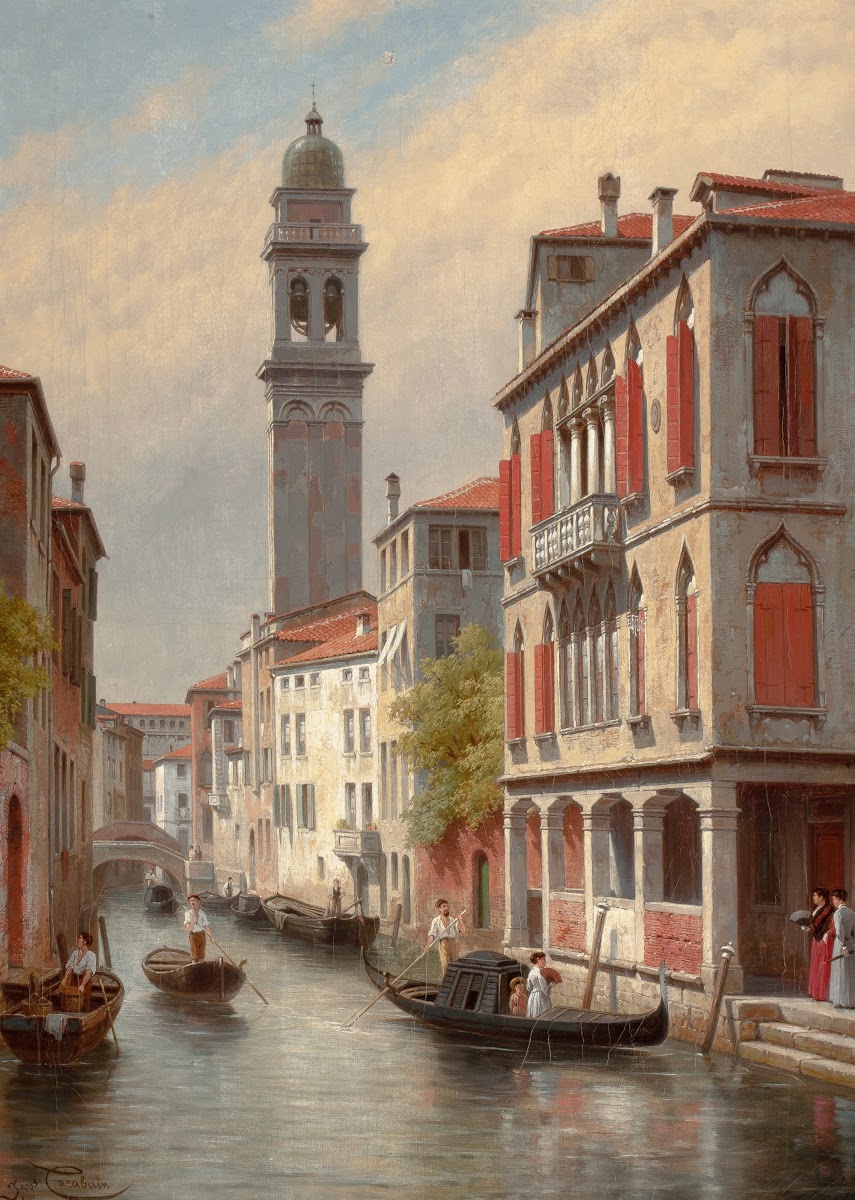Une Vue a Venise San Giorgio dei Greci Italie 1900