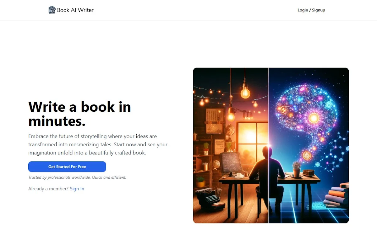 Captura de Book AI Writer