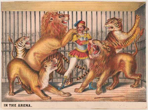 Scenes in the arena performer lion taming 1873