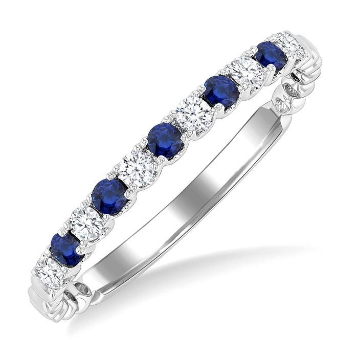 Alternate Gemstone & Diamond Wedding Band