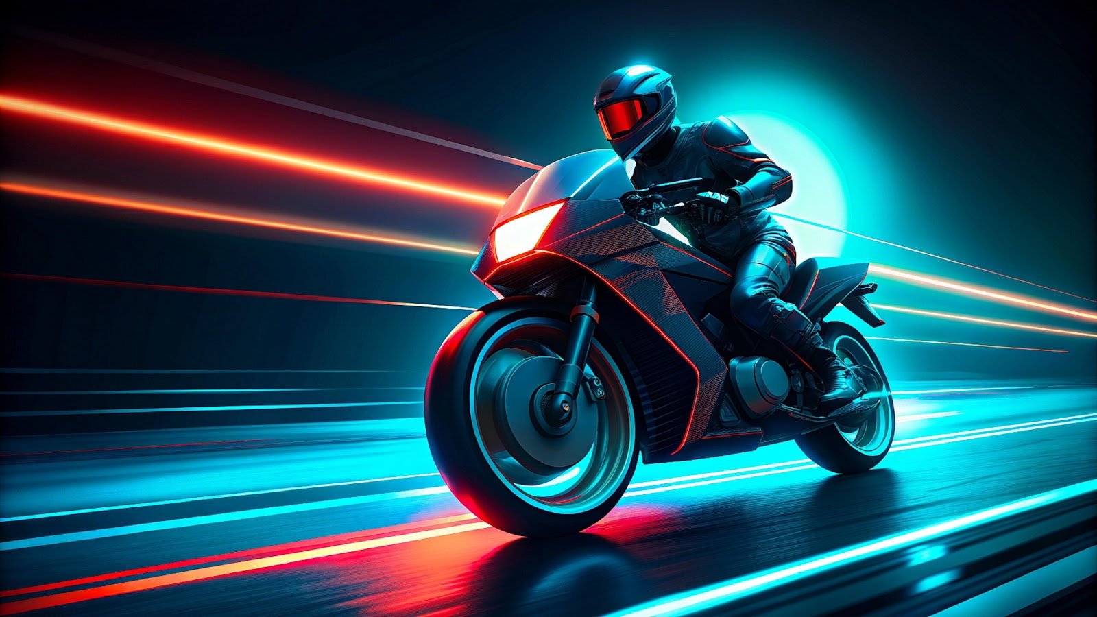 Neon Biker Wallpaper