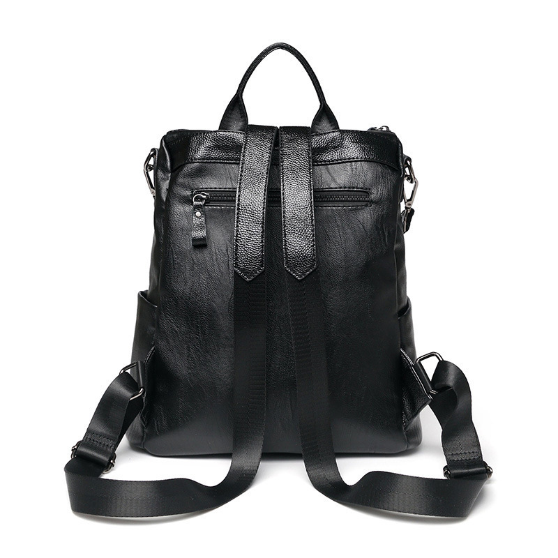 Synthetic leather backpack, leisure and travel
