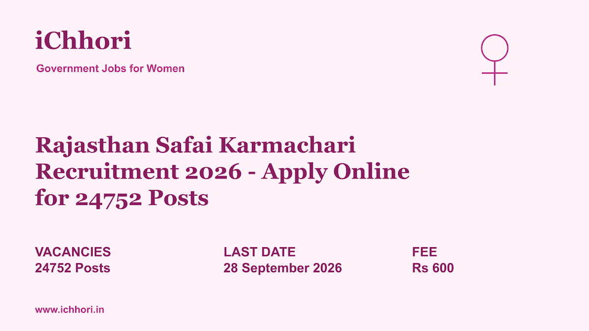 Rajasthan Safai Karmachari Recruitment 2026 - Apply Online for 24752 Posts - iChhori