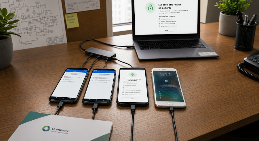 Vários celulares com WhatsApp