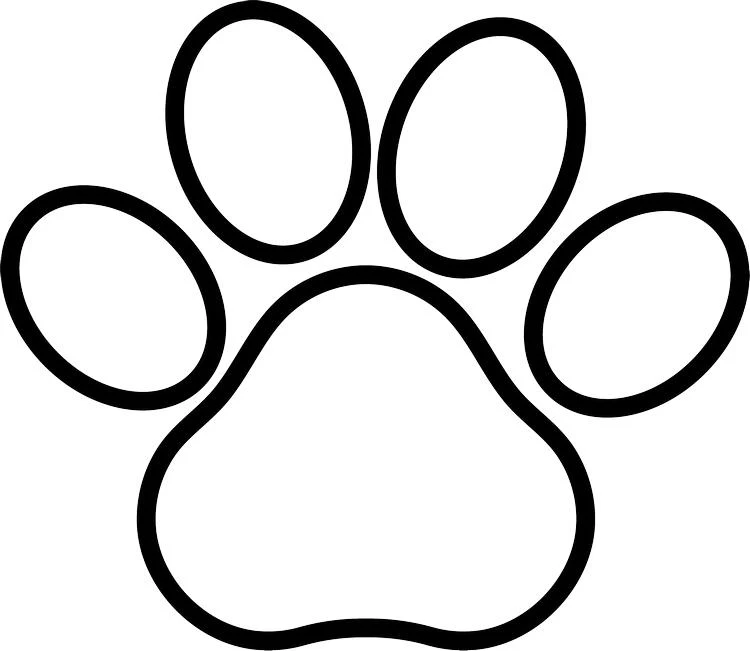 Paw Print Silhouette Free SVG for cutting, engraving, and DIY crafts