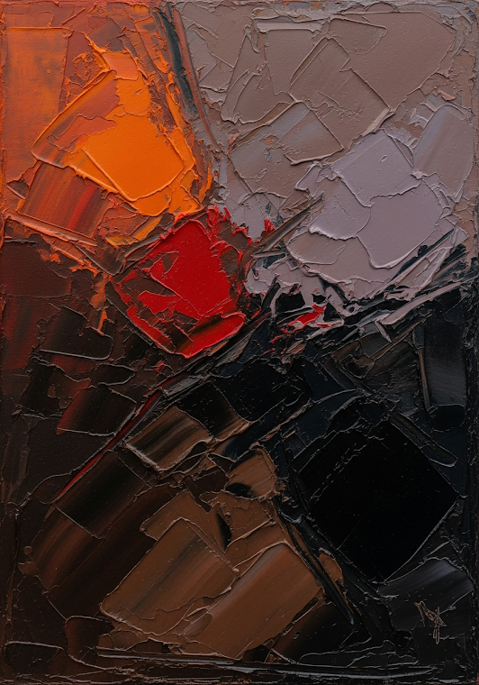 Abstract Impasto Earth Tones