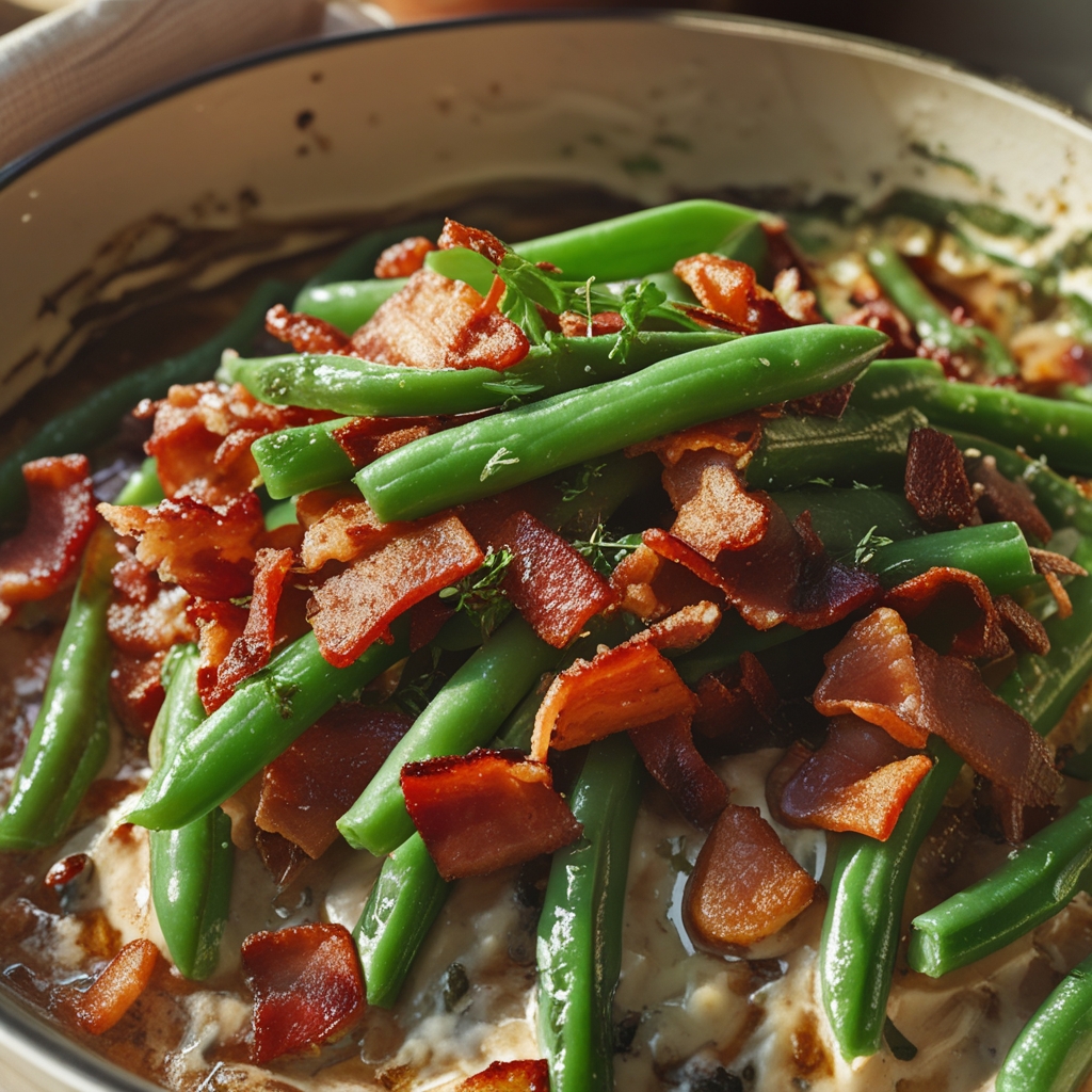Bacon Loaded Green Bean Casserole - Easy Homemade Comfort Side Dish finished