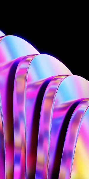 Abstract, Holographic, 3D Render, Curve 2K iPhone Wallpaper Background