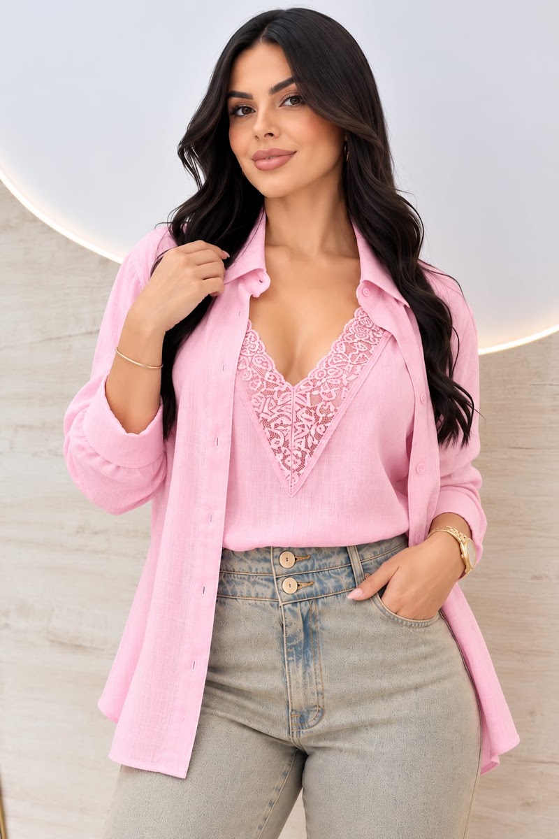 Conjunto camisa y blusa de lino · foto 4