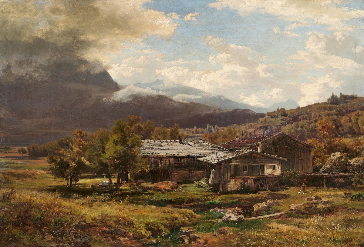 Mountain Landscape With Looming Thunderstorm 1860