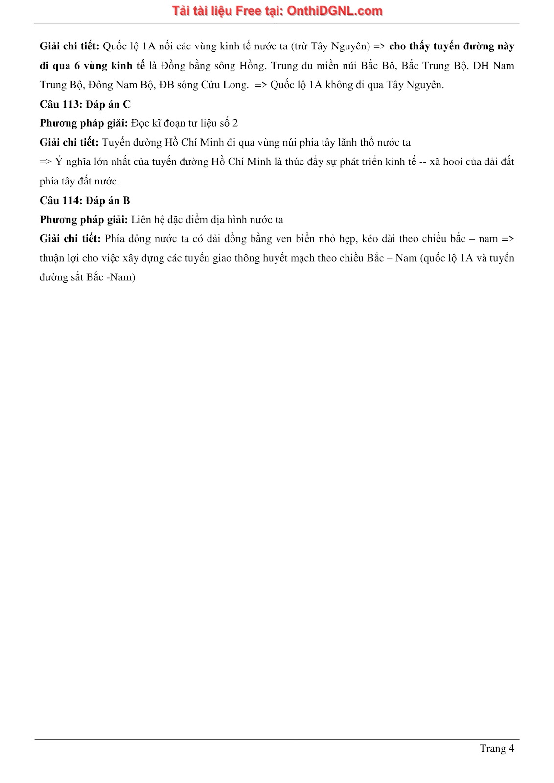 250 bài tập môn Địa Lý - Ôn thi ĐGNL ĐHQG TP HCM Phần 16