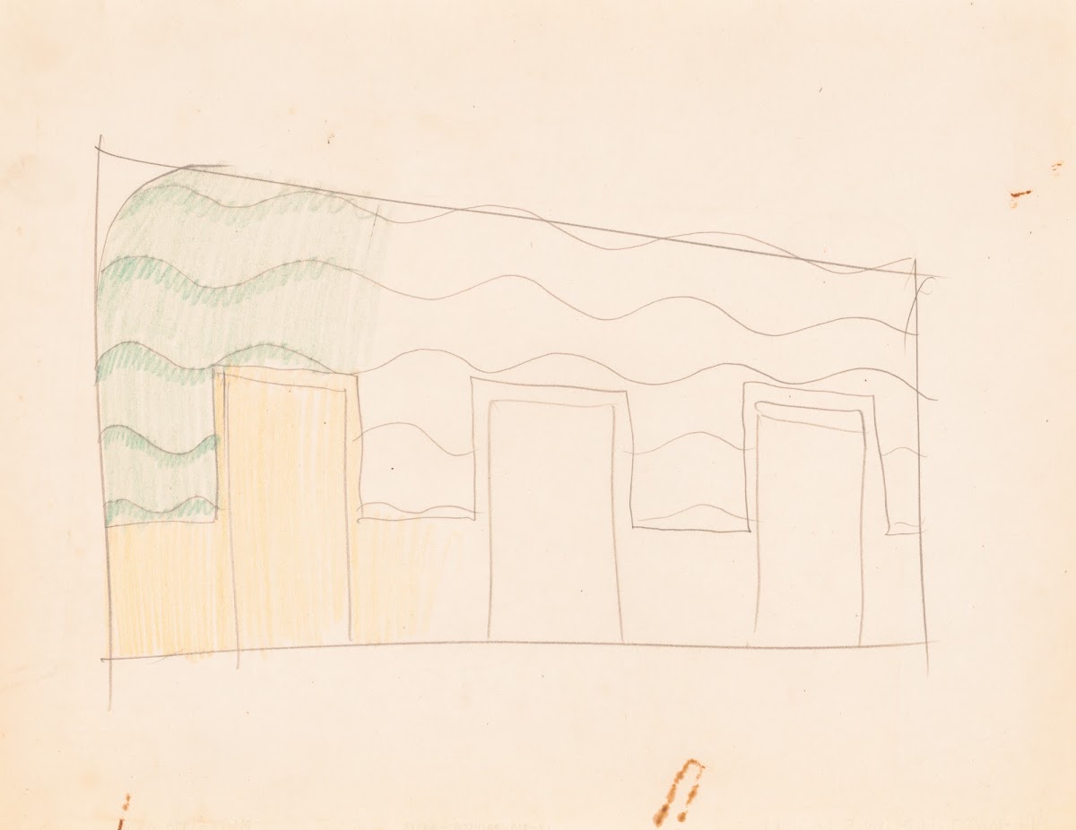 Interior design drawings for unidentified rooms Sketch for unidentified interior
