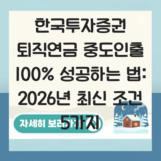 한국투자증권 퇴직연금 중도인출 하는 법 대표 이미지