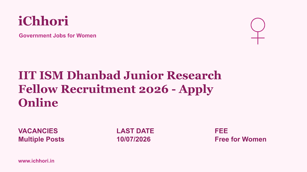 IIT ISM Dhanbad Junior Research Fellow Recruitment 2026 - Apply Online - iChhori