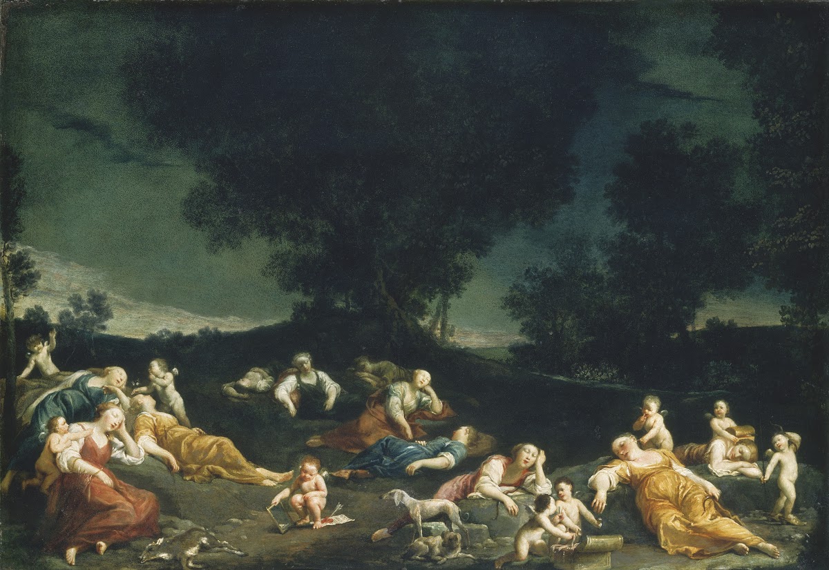 Cupids Disarming Sleeping Nymphs c 1690 1705