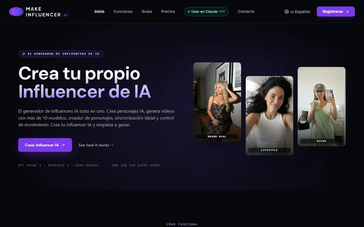 Captura de MakeInfluencer AI