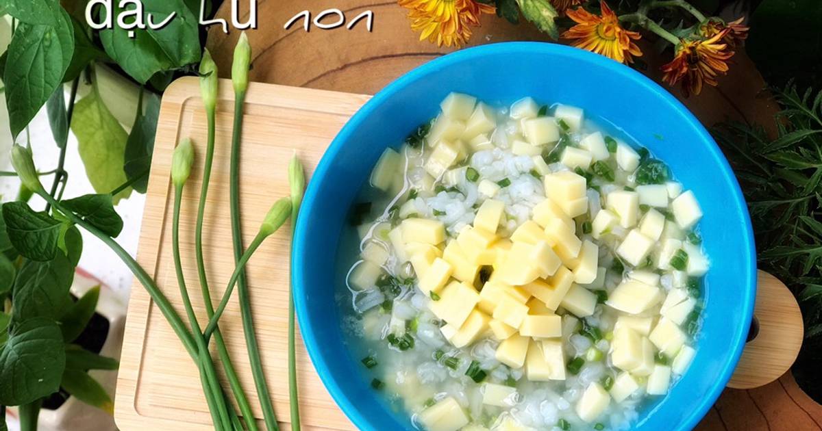Ăn dặm- cháo bông hẹ đậu hủ non