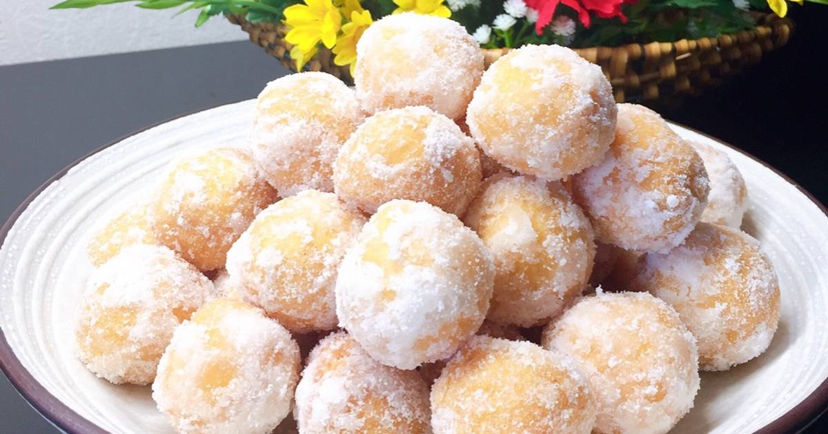 Món ăn vặt: Bánh Donuts bột nếp rán ngào đường🍩