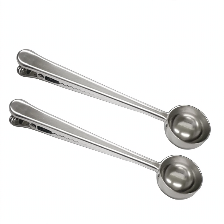 2-in-1 Coffee Spoon and Clip in Stainless Steel