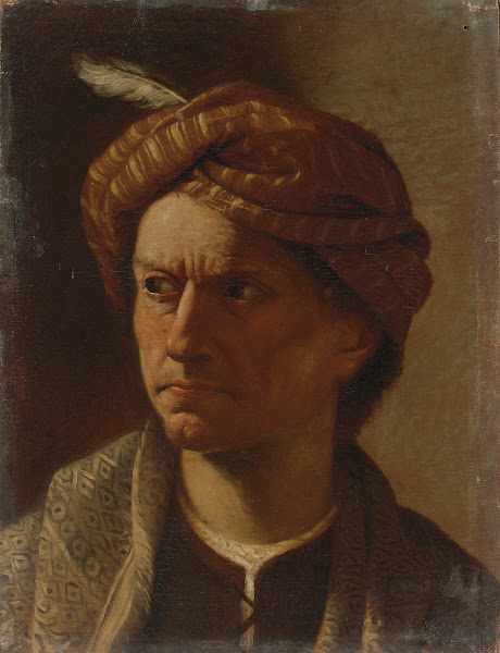 Portrait Of A Man Head And Shoulders Wearing A Turban