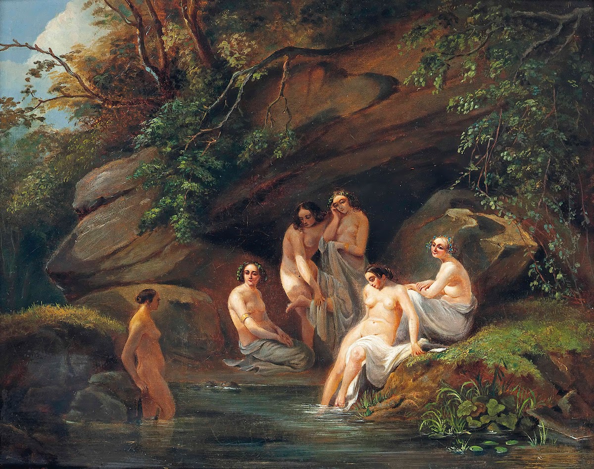 Venus and her nymphs bathing indistinctly 1847