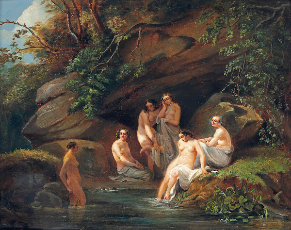 Venus and her nymphs bathing indistinctly 1847