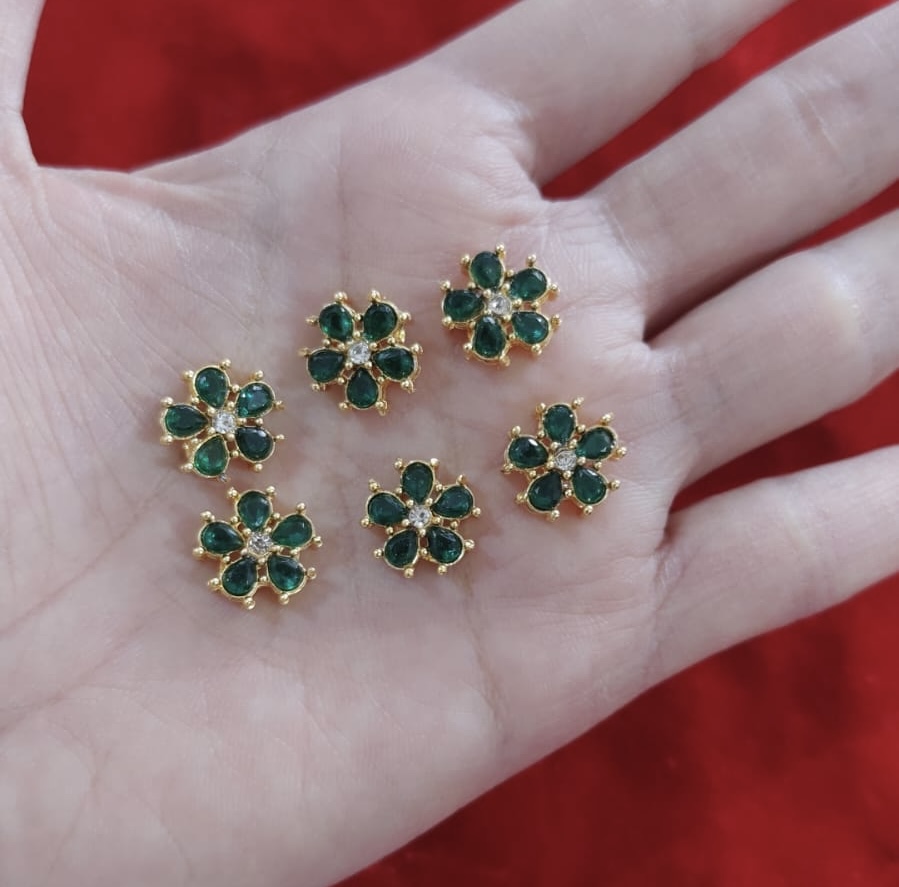 Flower Green  Pendent Trans diamond (Pack of 6)