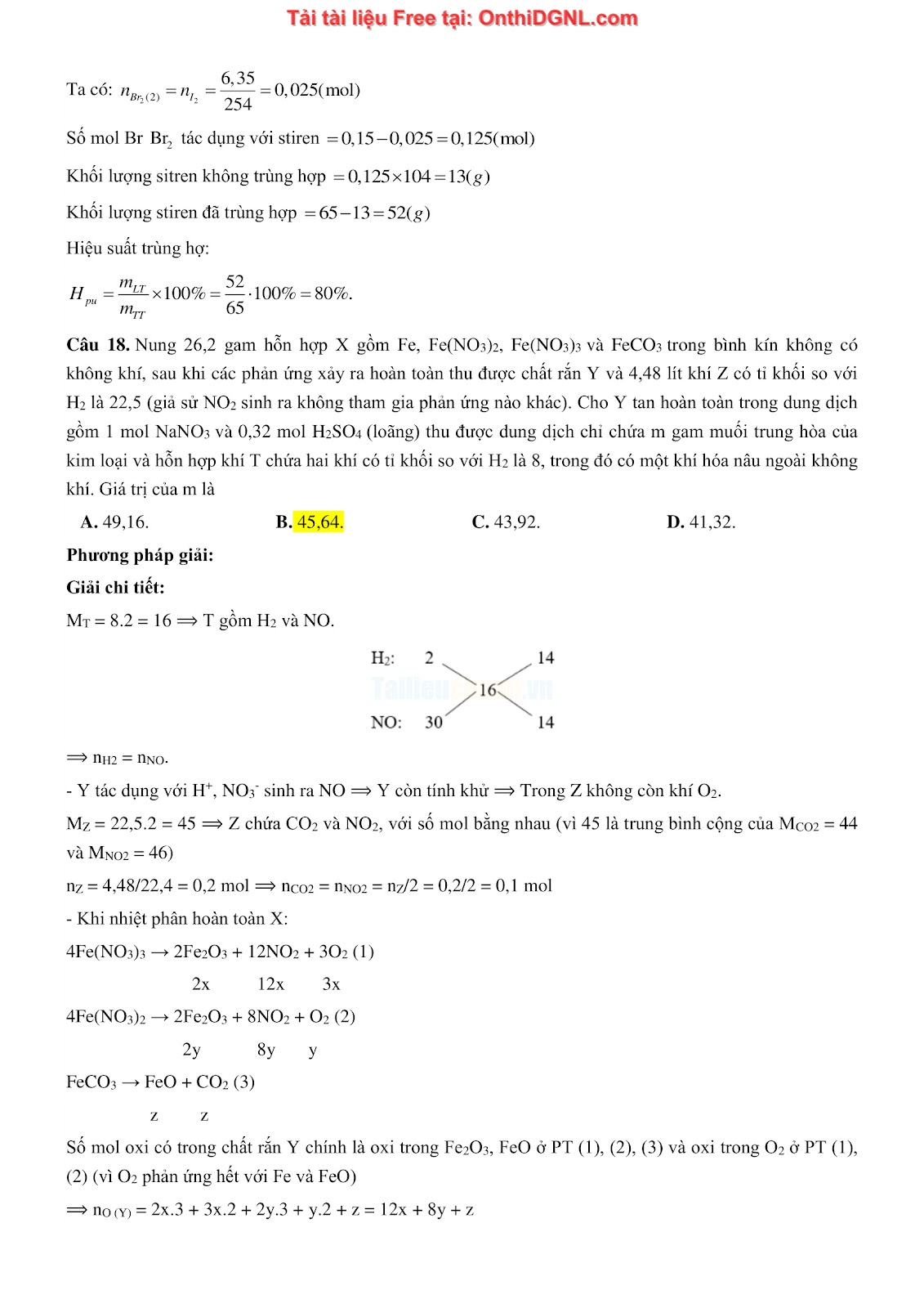 135 bài tập môn Hóa học - Ôn thi ĐGNL Bách khoa Hà nội Phần 5