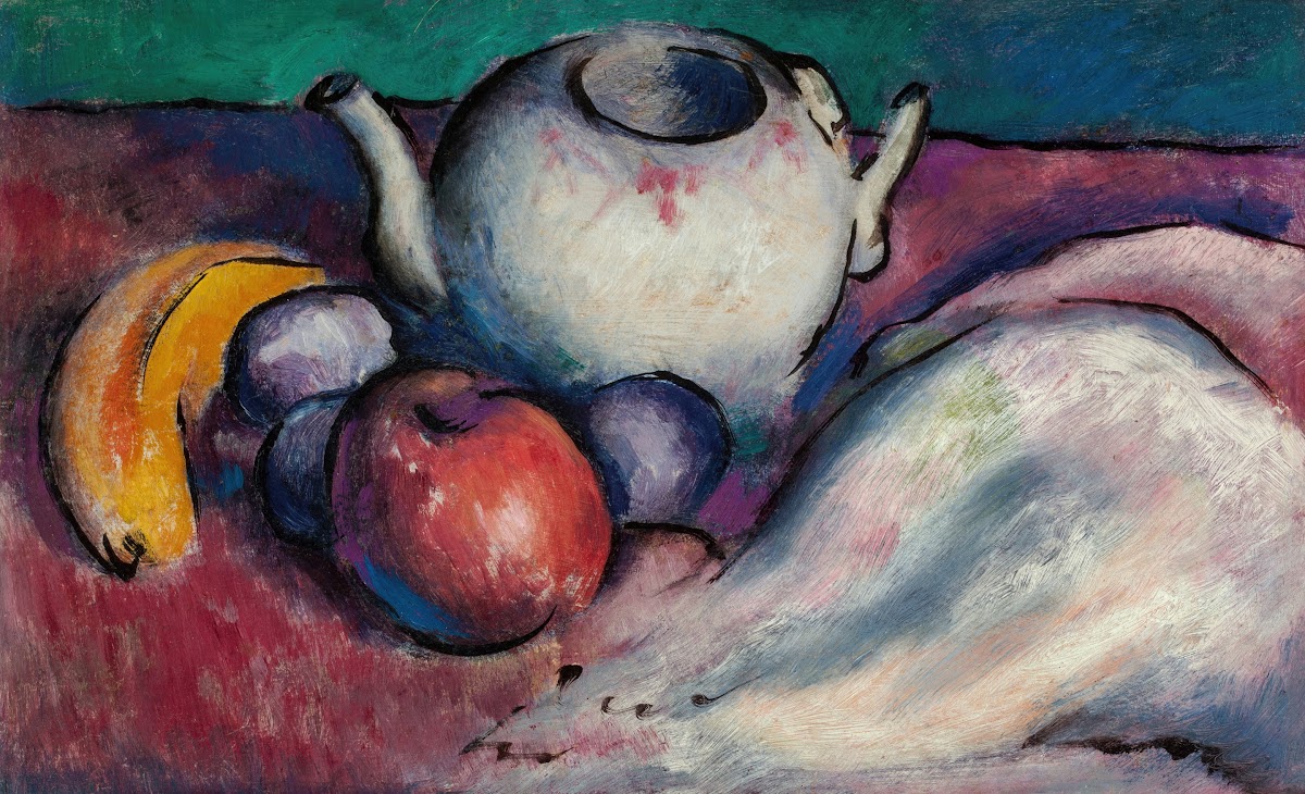 Still Life with Teapot and Fruit circa 1912 14