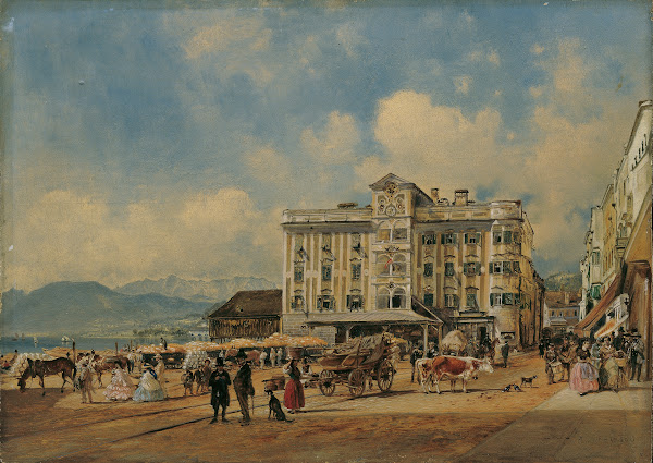 Das Rathaus in Gmunden 1860