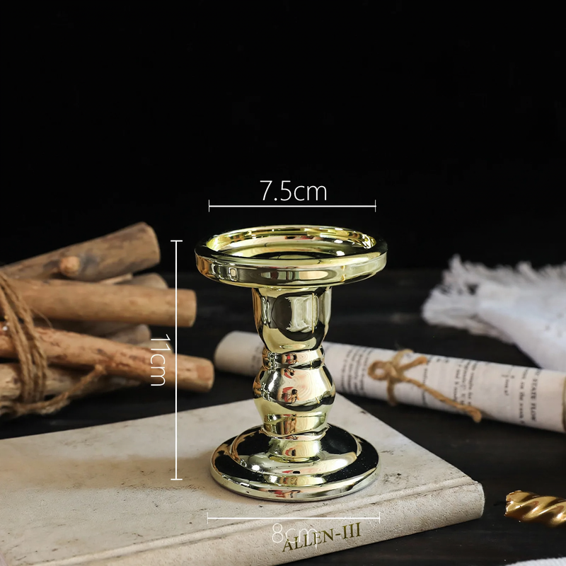 Glass candle tray with pedestal foot, modern