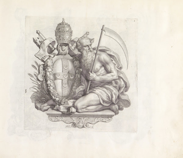 Personificatie van het Latijnse rijk met het pauselijk wapen 1673 1743
