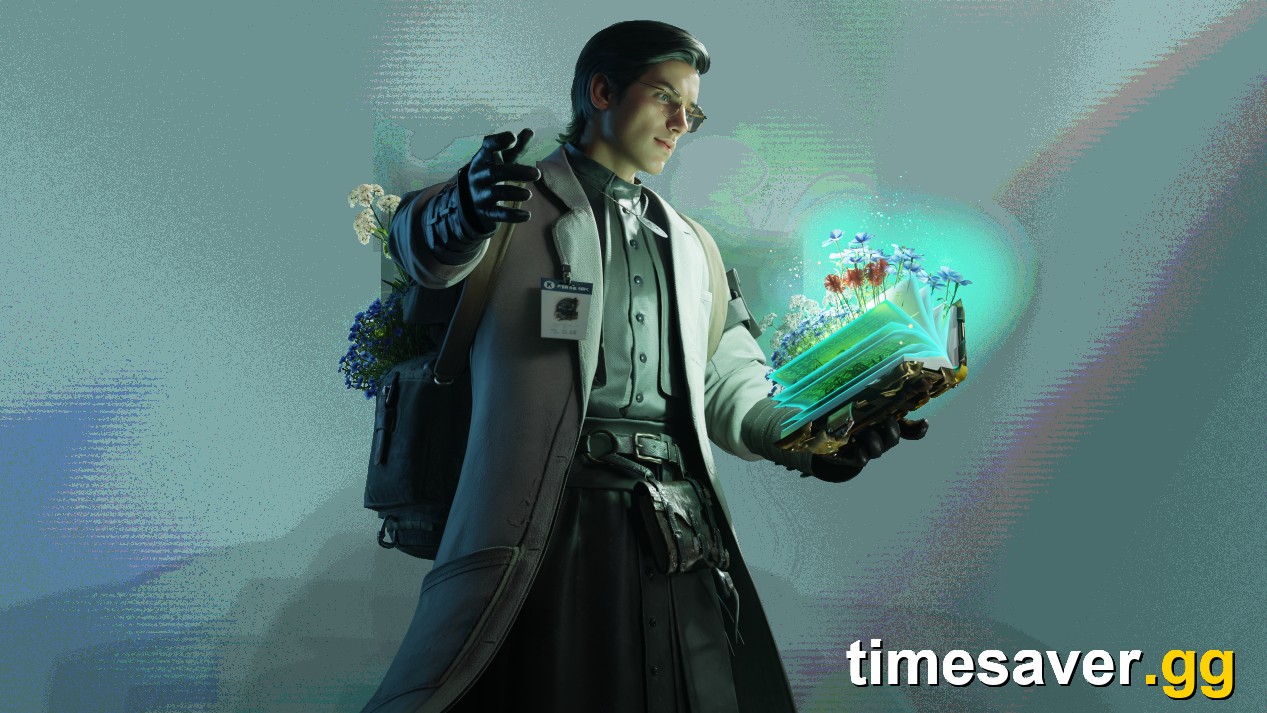 Official Once Human Gardener class art — a character holding a glowing book that sprouts plants, representing the HP Sewing core ability