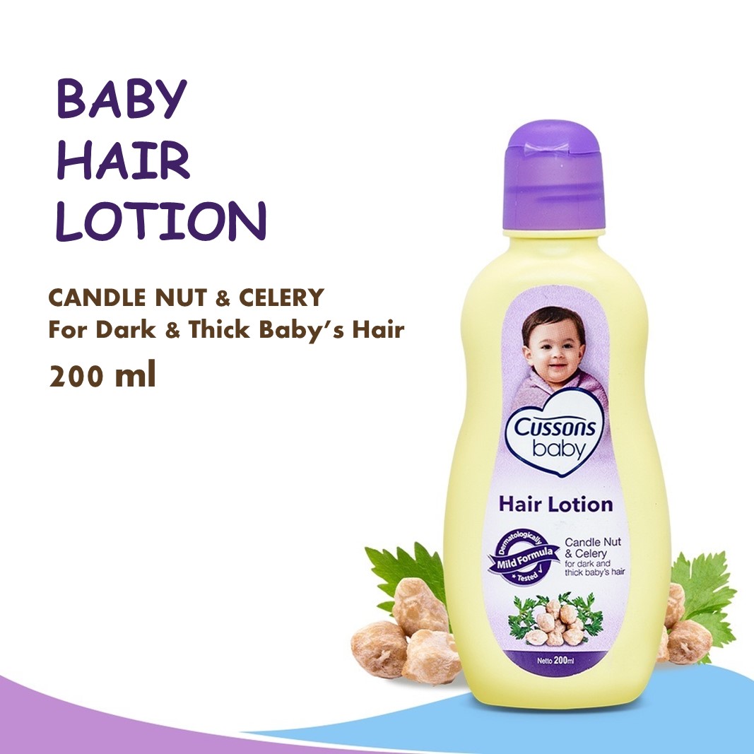 Cussons Baby Hair Lotion Candle Nut & Celery for Dark & Thick Baby's Hair 200ml