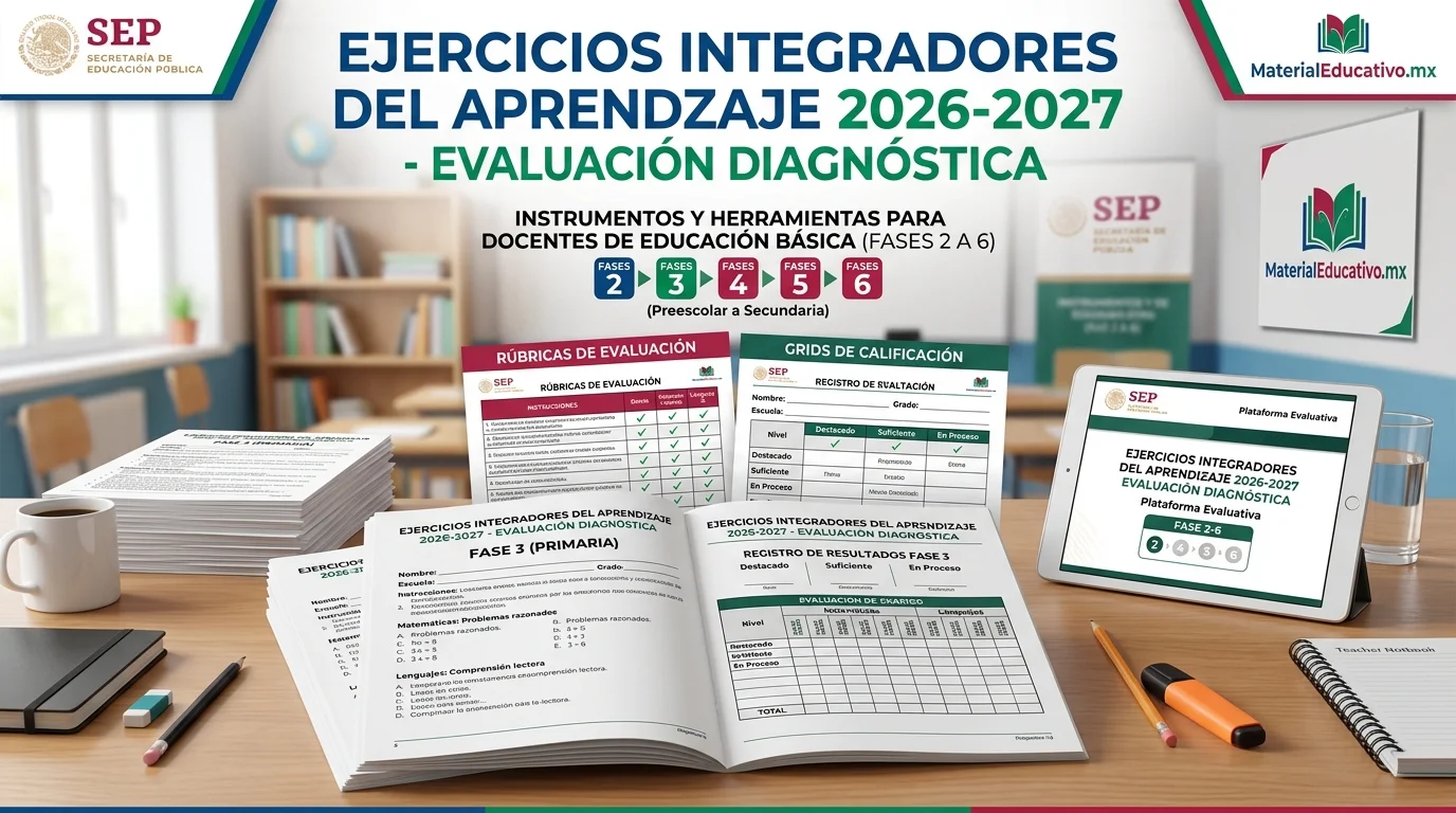Ejercicios Integradores del Aprendizaje 2026-2027 SEP materiales por fase