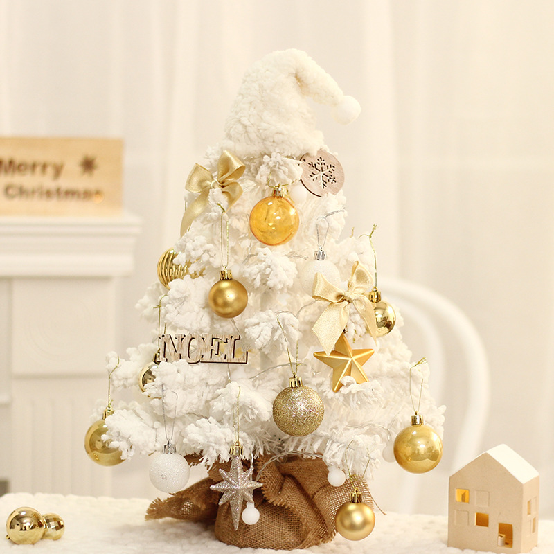 Mini Christmas tree with flocking and LED lighting