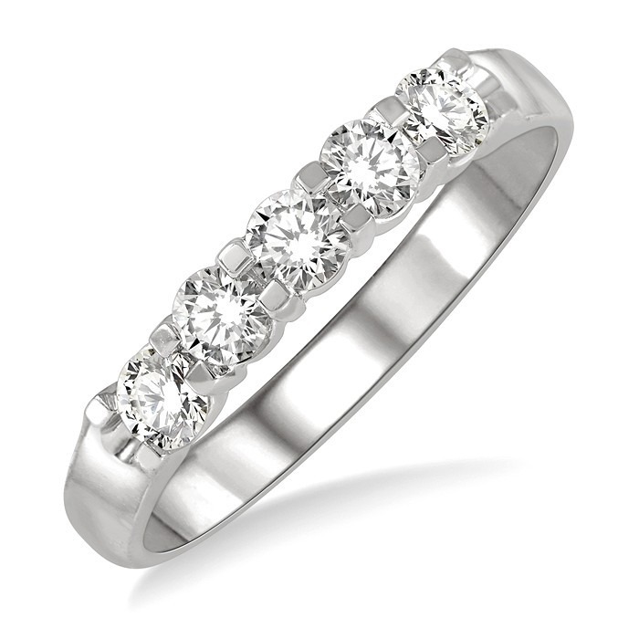Round Shape 5 Stone Diamond Wedding Band 33343DHFGWG