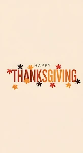 Happy Thanksgiving Autumn Leaves Minimalist Design