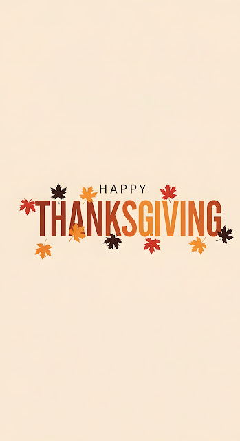 Happy Thanksgiving Autumn Leaves Minimalist Design - Free mobile Wallpaper