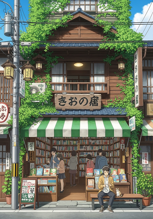 Quaint Japanese Bookstore