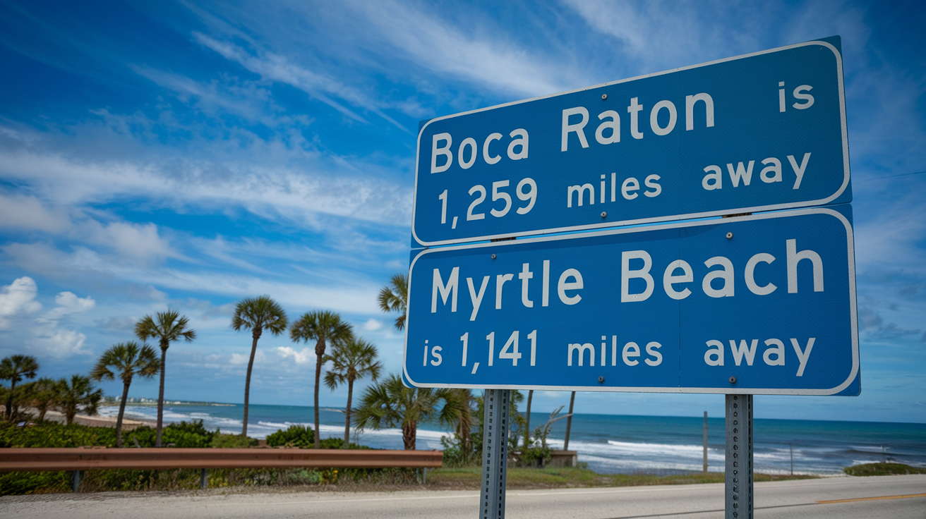 How Far Is Myrtle Beach from Boca Raton, FL?