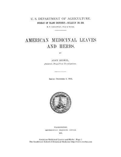 american medicinal leaves and herbs 1911